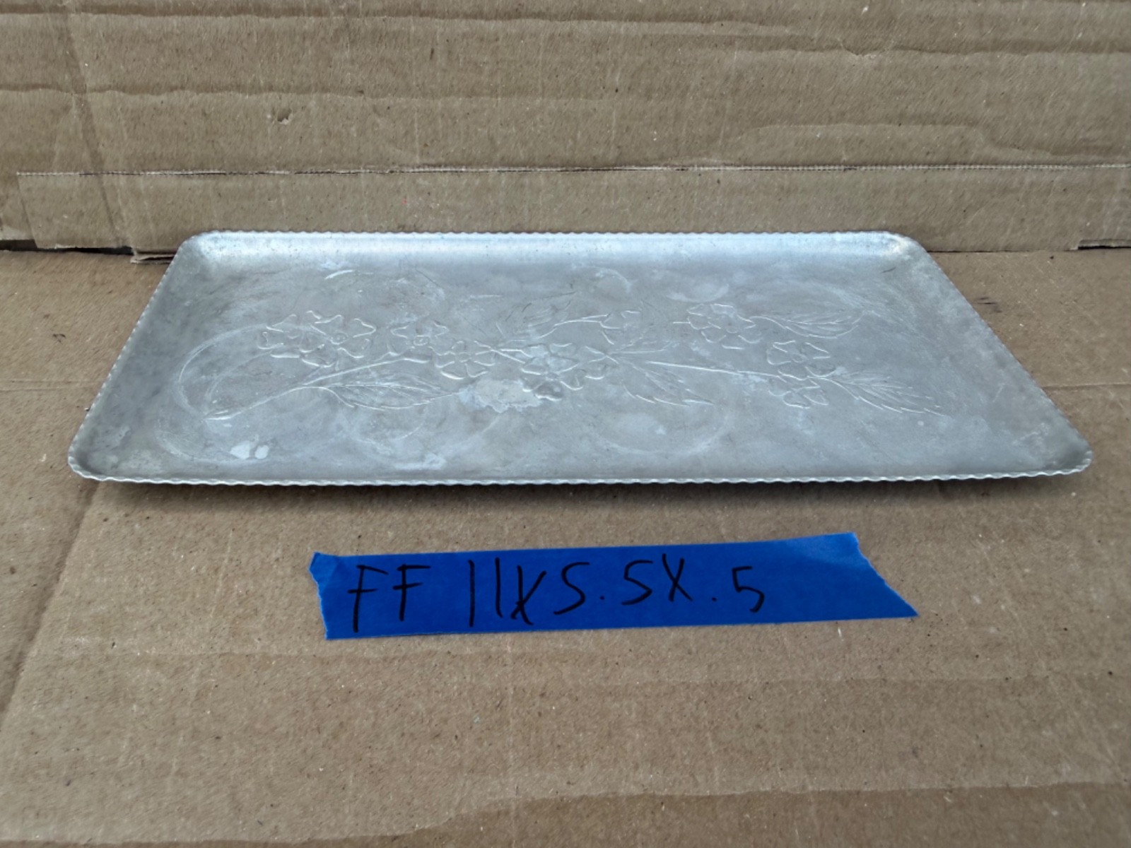 Vintage Forman Family Aluminum Chrysanthemum Celery Bread Tray