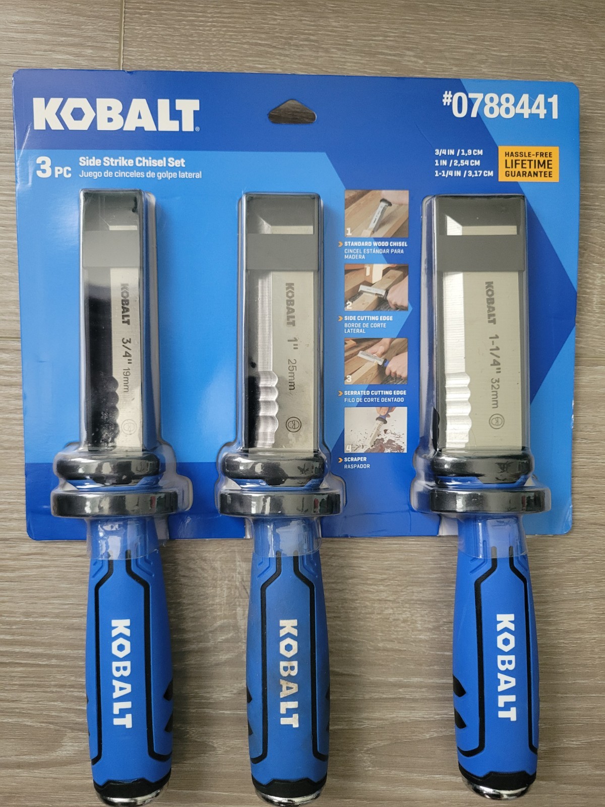 Kobalt 3 Piece Side Strike Chisel Set #0788441 NEW