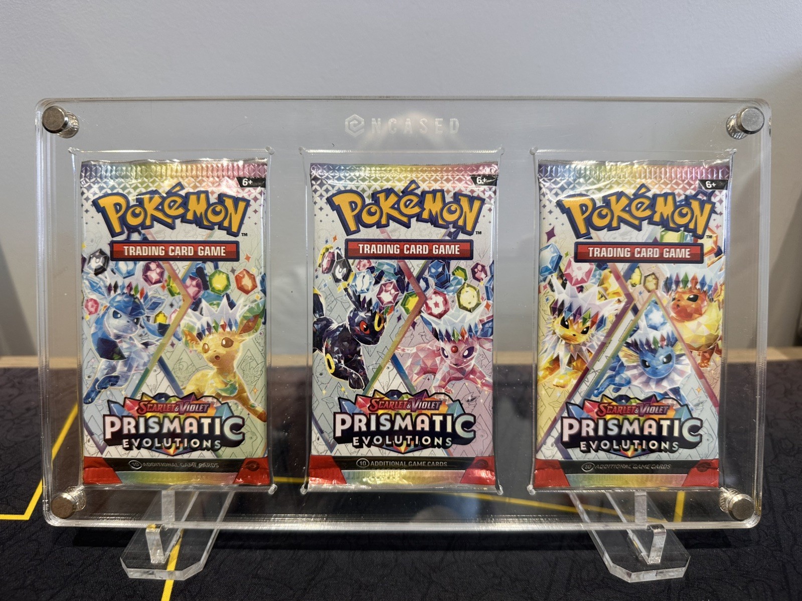 Quality Acrylic Trio Booster Pack Display for Booster Packs - Screw fixings
