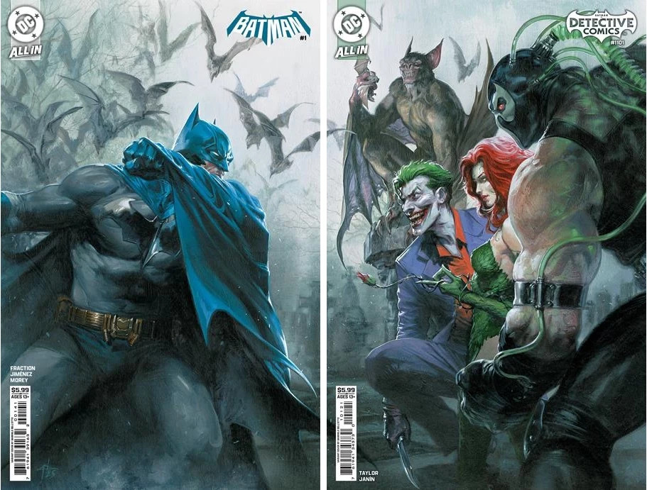 BATMAN #1/DETECTIVE COMICS #1101 (DELL\'OTTO CONNECTING VARIANT SET)(2025) ~ DC