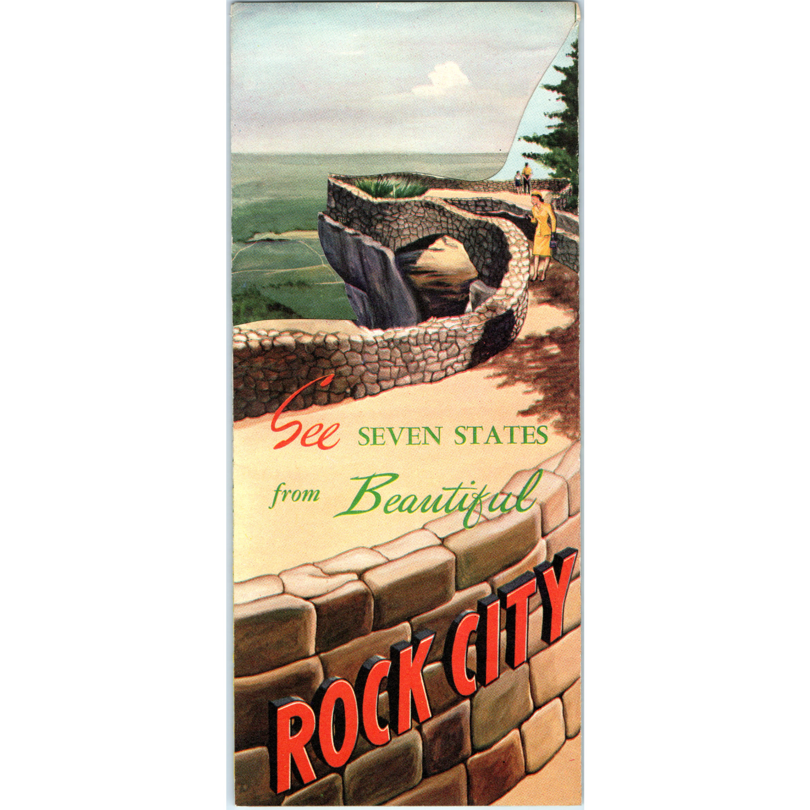 1950s Rock City Gardens Lookout Mountain Brochure Chattanooga TN GA See 7 States