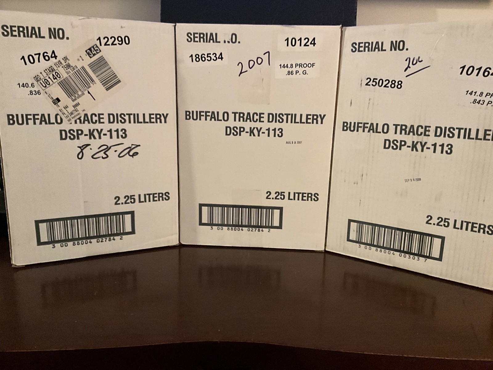 3 George T. Stagg Empty Boxes, BTAC 2006 2007 2008 GTS HAZMAT Lot