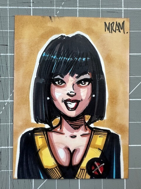 Original Signed MRAM New Mutants KARMA Marker Sketch Card