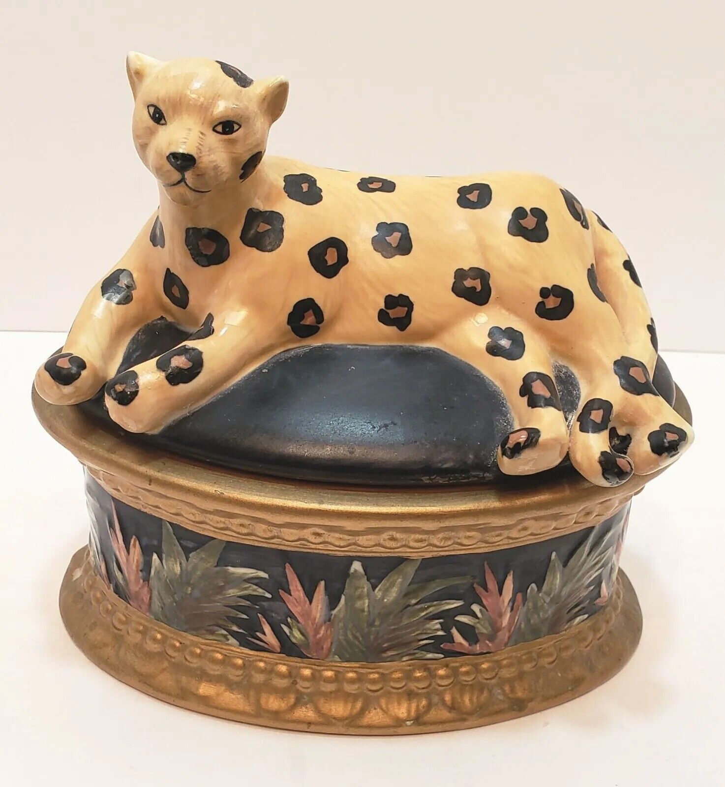 Raymond Waites Vintage Leopard Trinket/ Keepsake Box