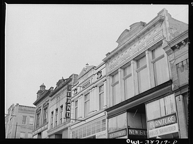 Photo:1930s-1940s Downtown Storefronts Main Street Historic Buildings