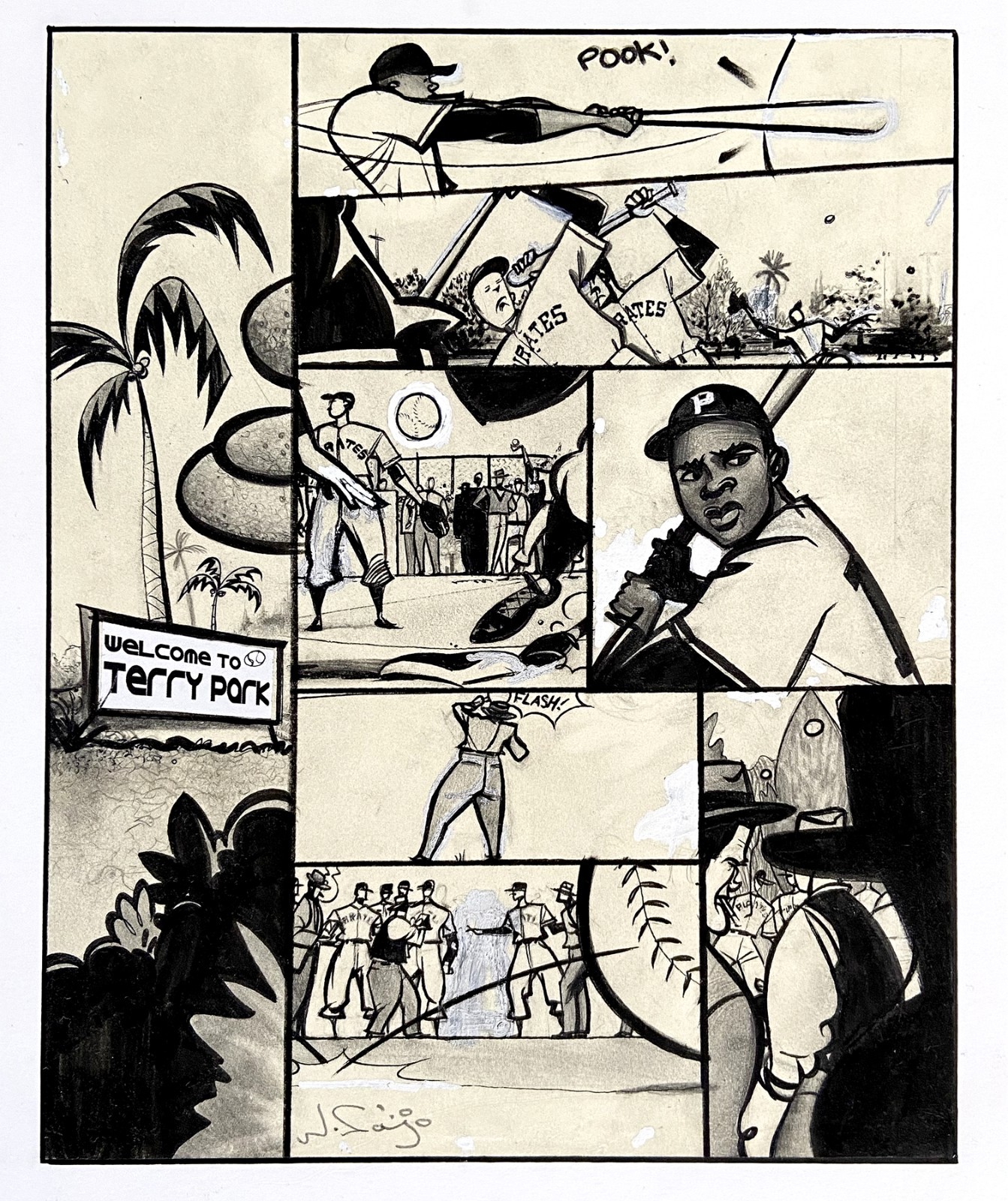 ROBERTO CLEMENTE Biography “21” Page 88 • Original Graphic Novel Art