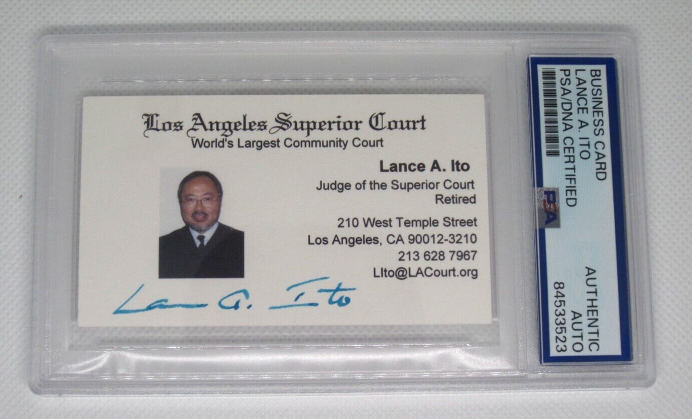 Judge Lance Ito OJ Simpson trial signed autographed psa slabbed business card Judge Lance Ito OJ Simpson trial signed autographed psa slabbed business card