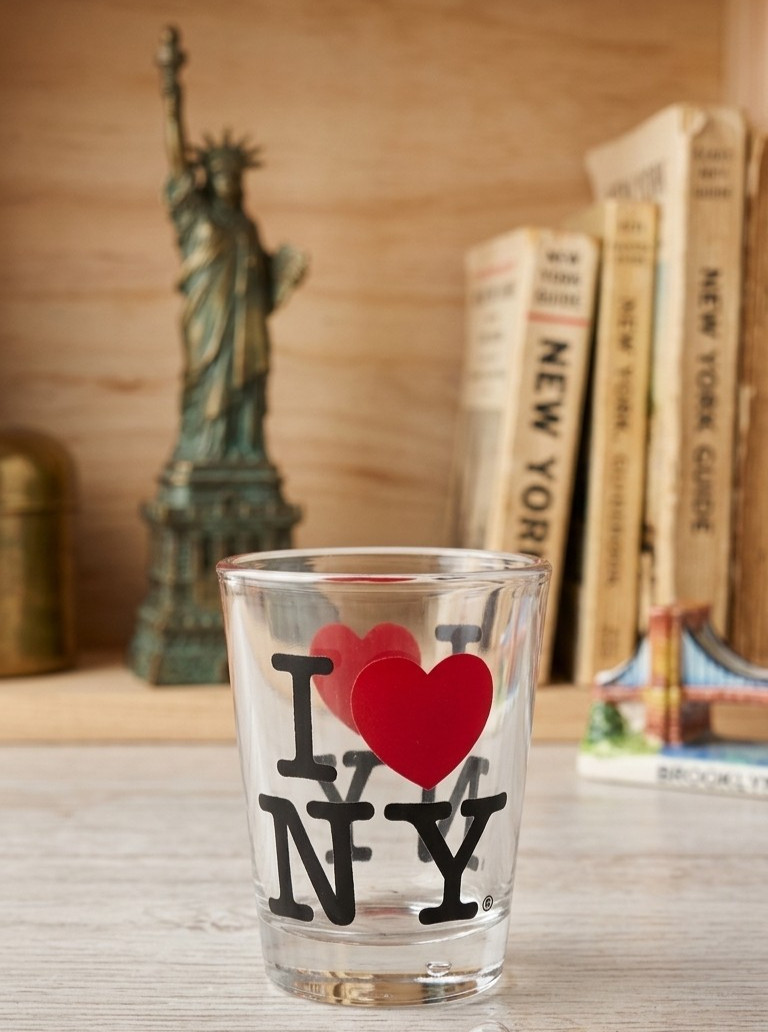 I Love New York Clear Shot Glass New York City Souvenir Barware Collectible