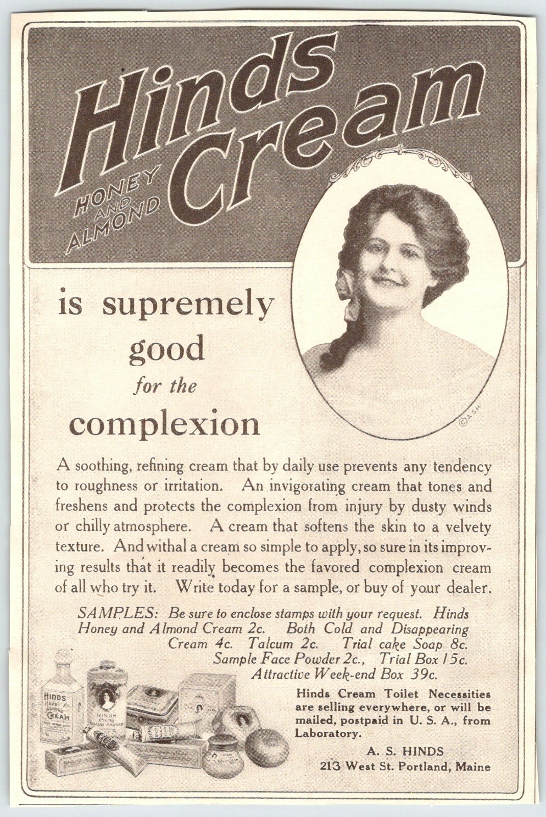 VTG 1918 WOMAN HINDS CREAM 5