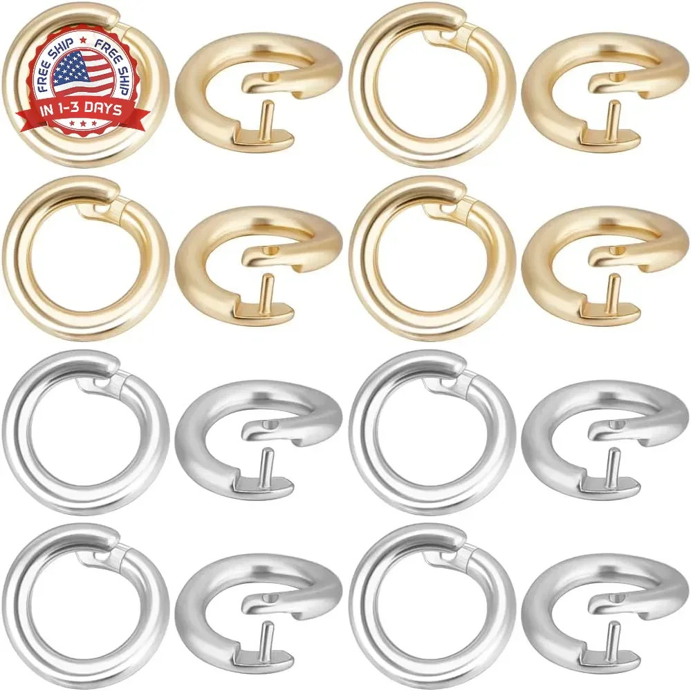 5.5mm Locking Jump Rings 18K Gold Sterling Silver Plated 50Pcs for Jewelry Makin