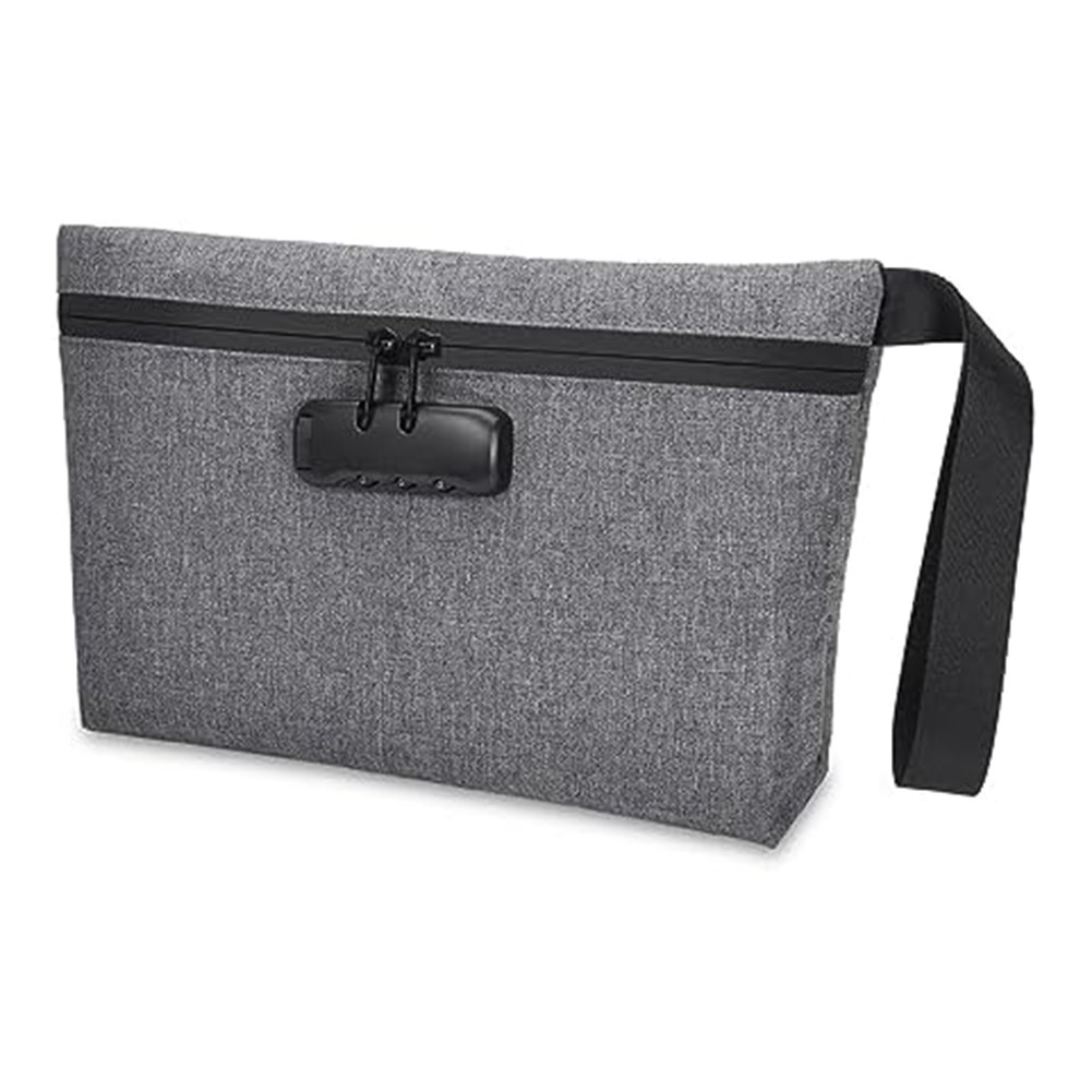 Money Bag with Lock, Lockable Cash Bag,  Bank Bag with Zipper and Lock for9692