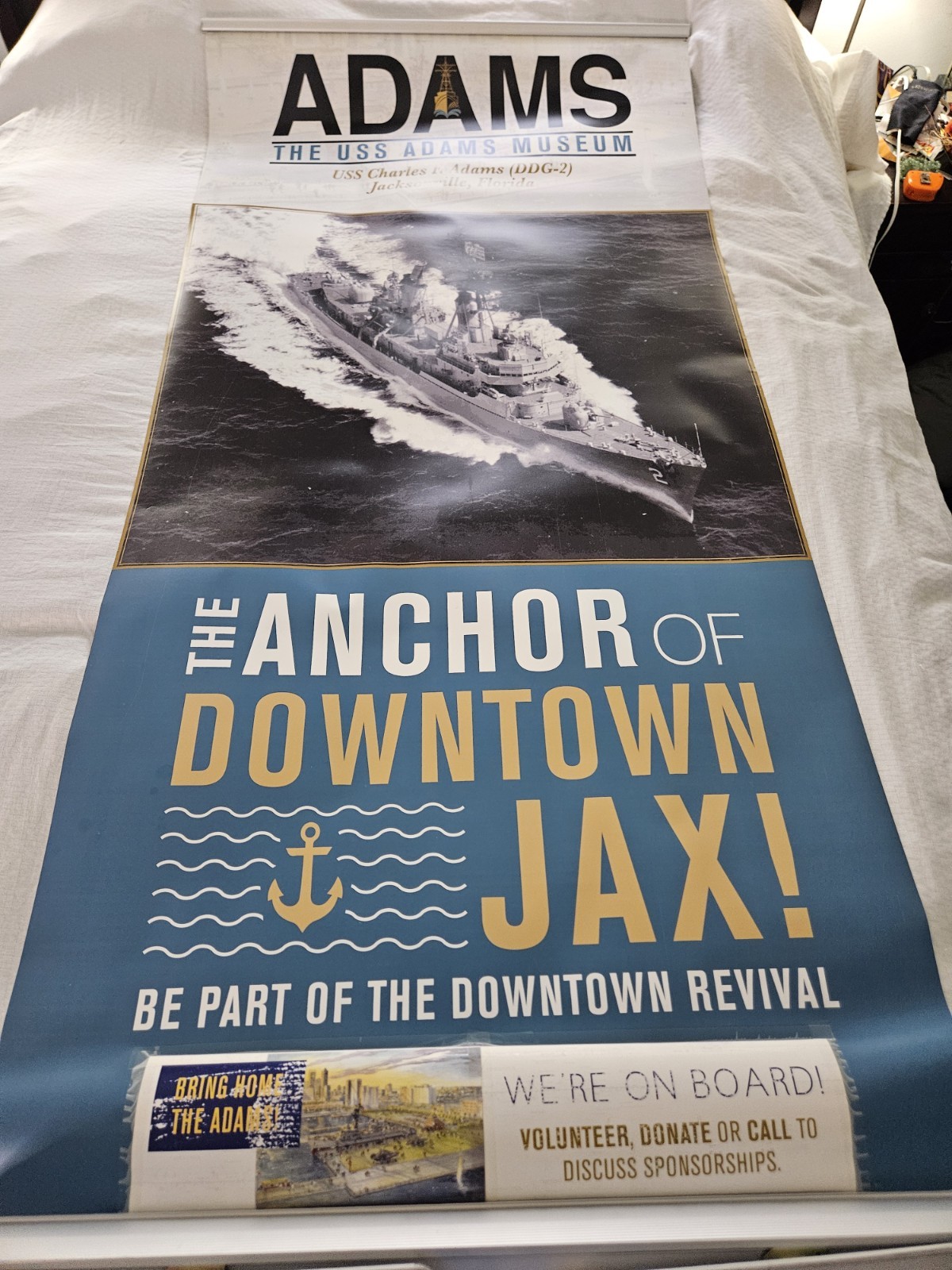 ⚓ USS Charles F. Adams Museum Vinyl Pull-Down Display – 72” x 33” 🚢🇺🇸