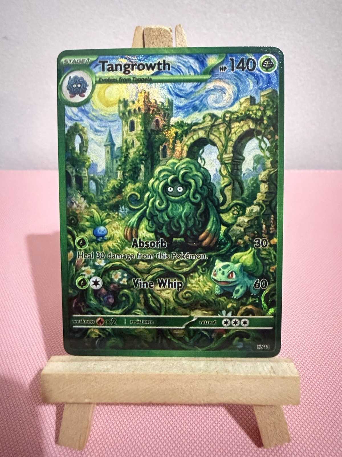 Mythical Forest Tangrowth Pokemon Card DISPLAY CARD With Oddish Bulbasaur