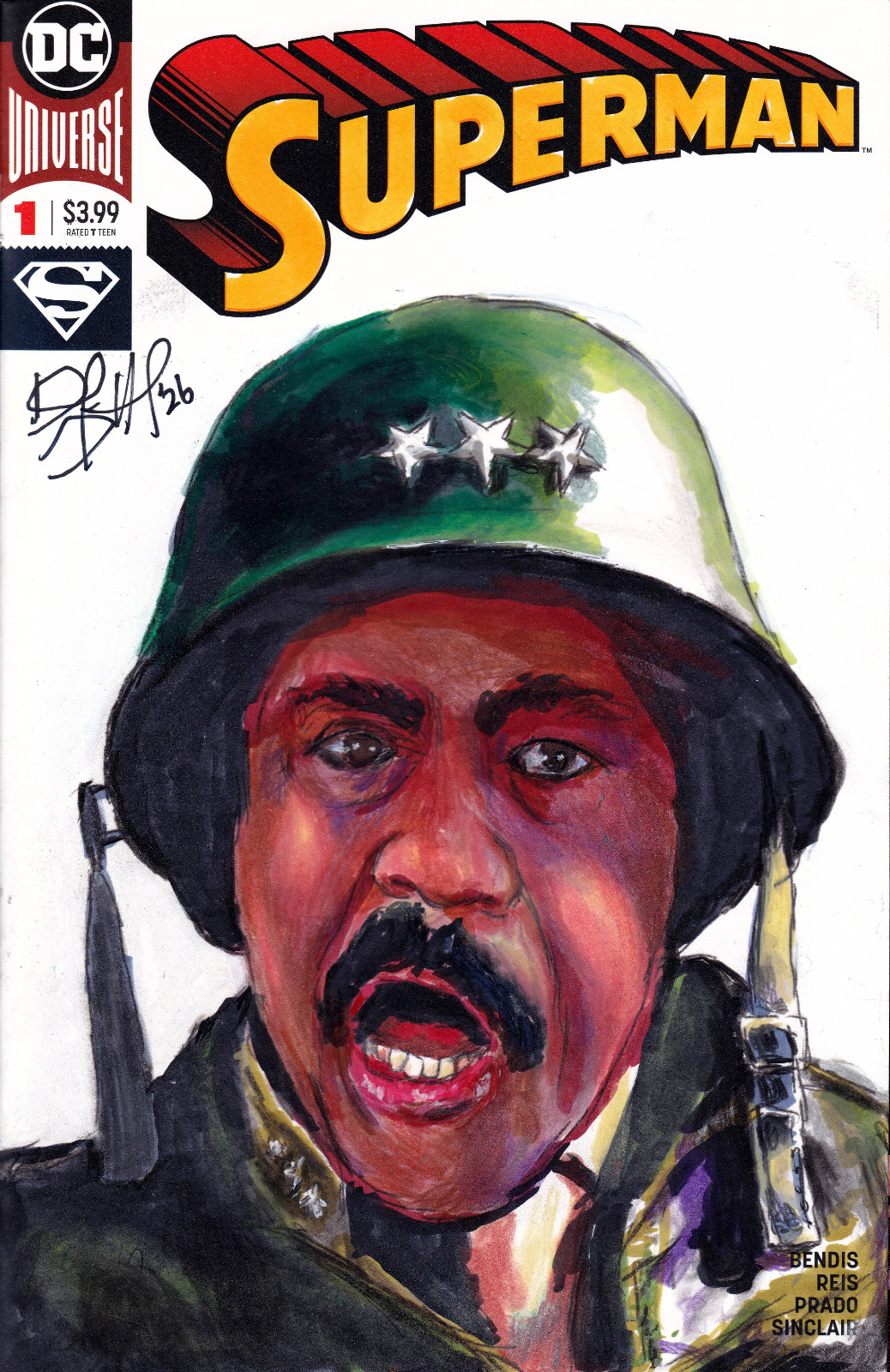 Superman #1 DC Universe Comic Sketch cover w/ original Richard Pryor 1/1 art