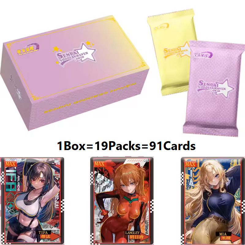 Senpai Goddess Haven 5 Spicy Waifu Trading Cards 19 Pack Booster Box Anime HOT