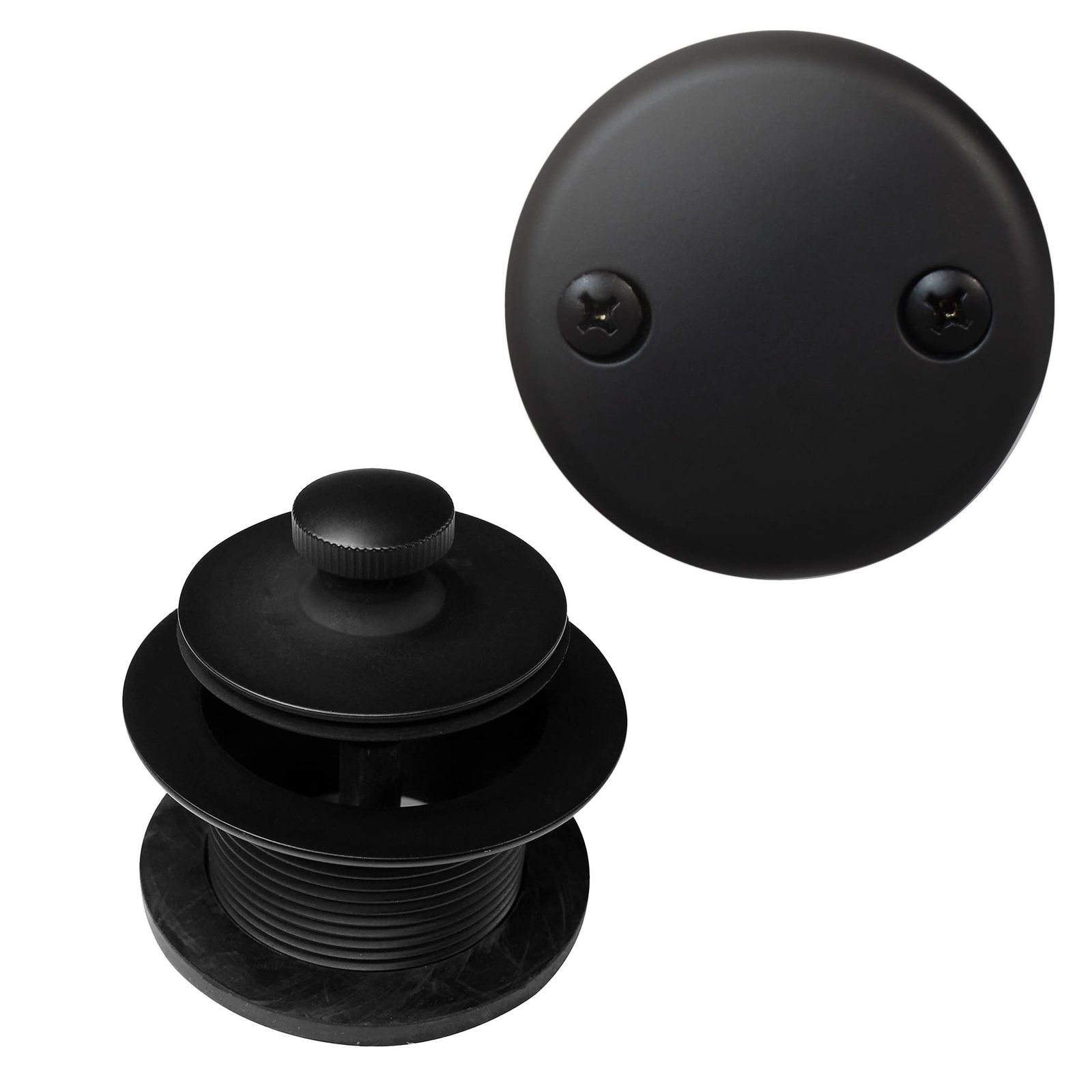 Westbrass Twist & Close Tub Trim Set with Two-Hole Overflow Faceplate, Matte ...