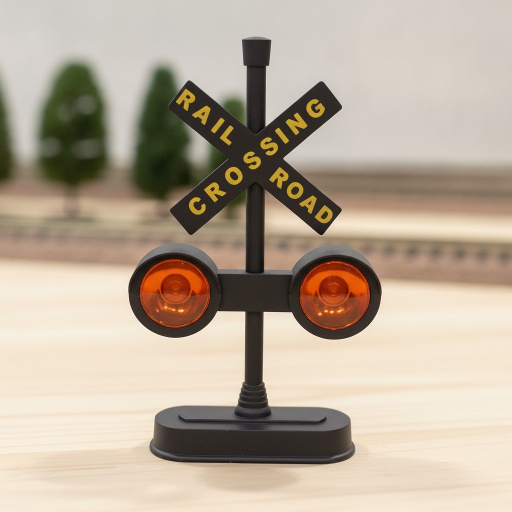 Train Crossing Sign with Lights and Sounds, 11 inches