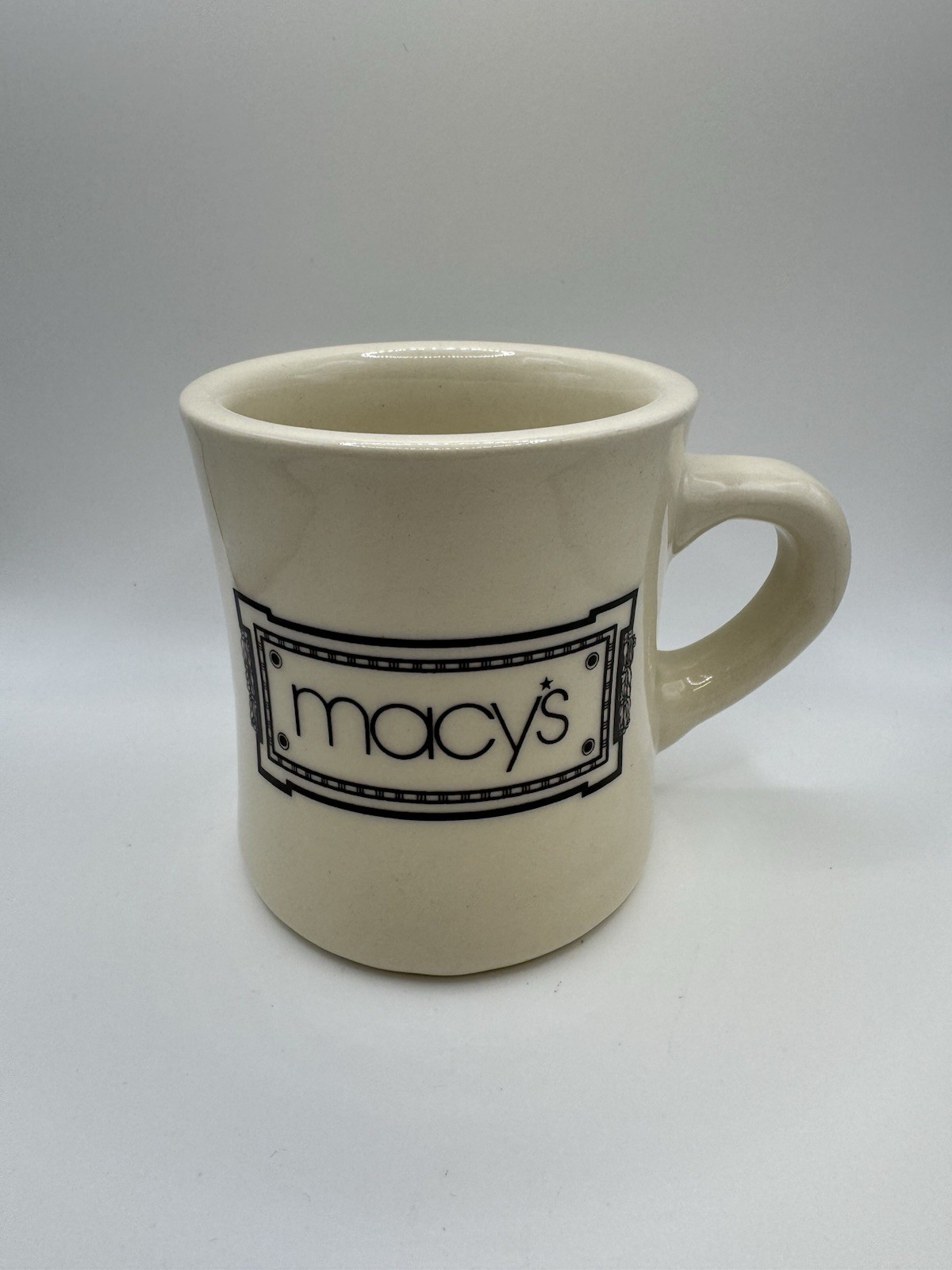 Vintage Macy’s Diner Stoneware Mug Heavy Cream Nostalgia Collectible
