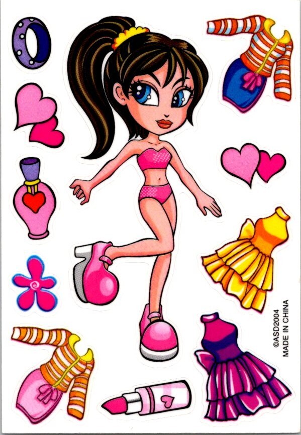 2004 ASD Bratz Vending Machine Sticker Paper Doll Style 4 1/4\