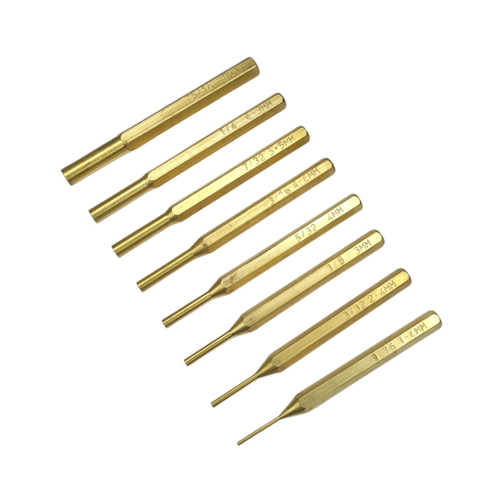 8 Pieces Brass Pin Punch Set - Non-Marring, for Gunsmithing, Woodwork 8 Pieces Brass Pin Punch Set - Non-Marring, for Gunsmithing, Woodwork
