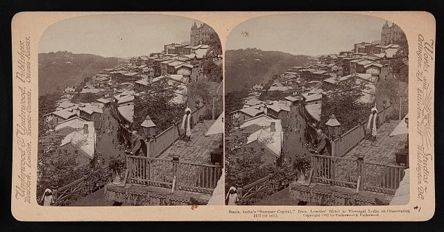 Photo:Simla India 1902 Lowries Hotel to Viceregal Lodge Observation Hill