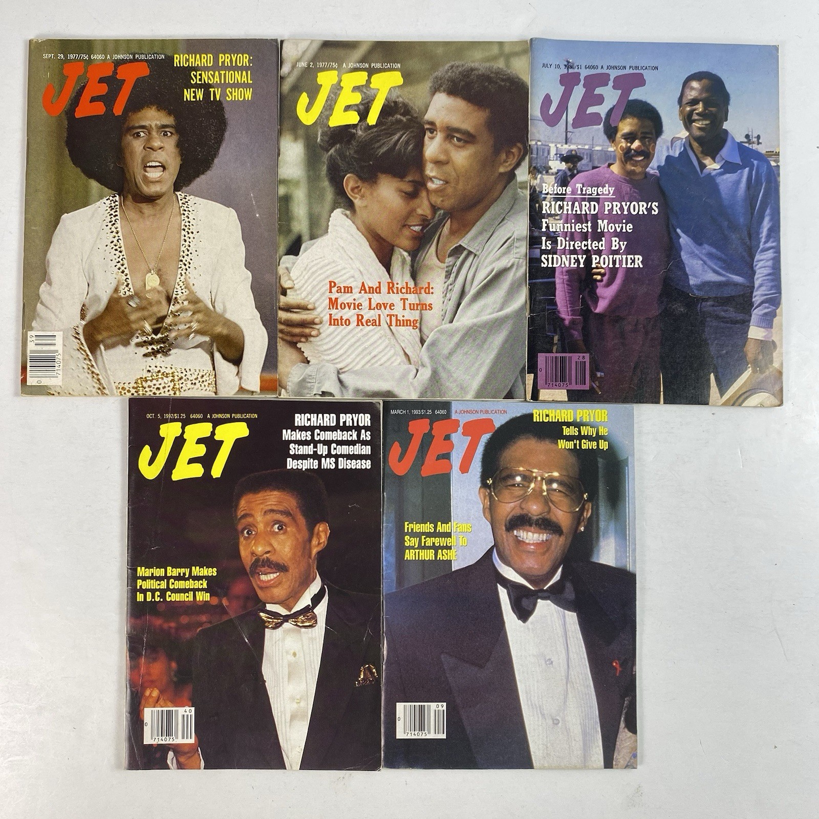 Richard Pryor JET Magazine Lot 1970s 1980s 1999s LOT OF FIVE Vintage Black Icon