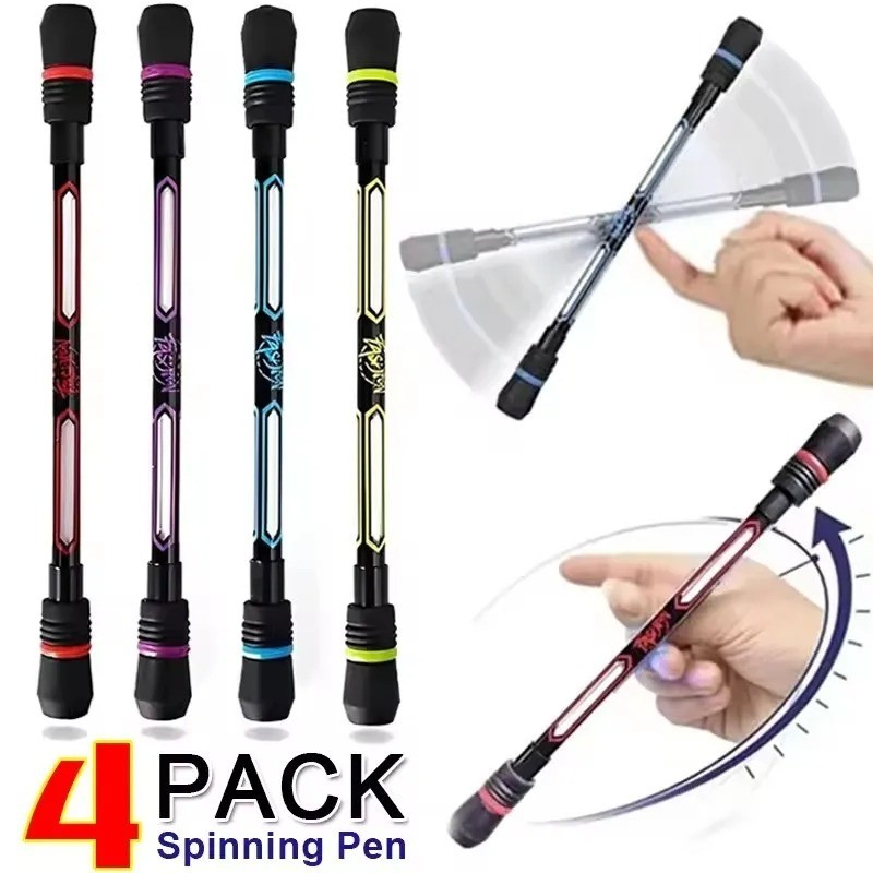 4Pcs Spinning Pen Rolling Finger Rotating Pen Gaming Trick Pen Stress Releasin