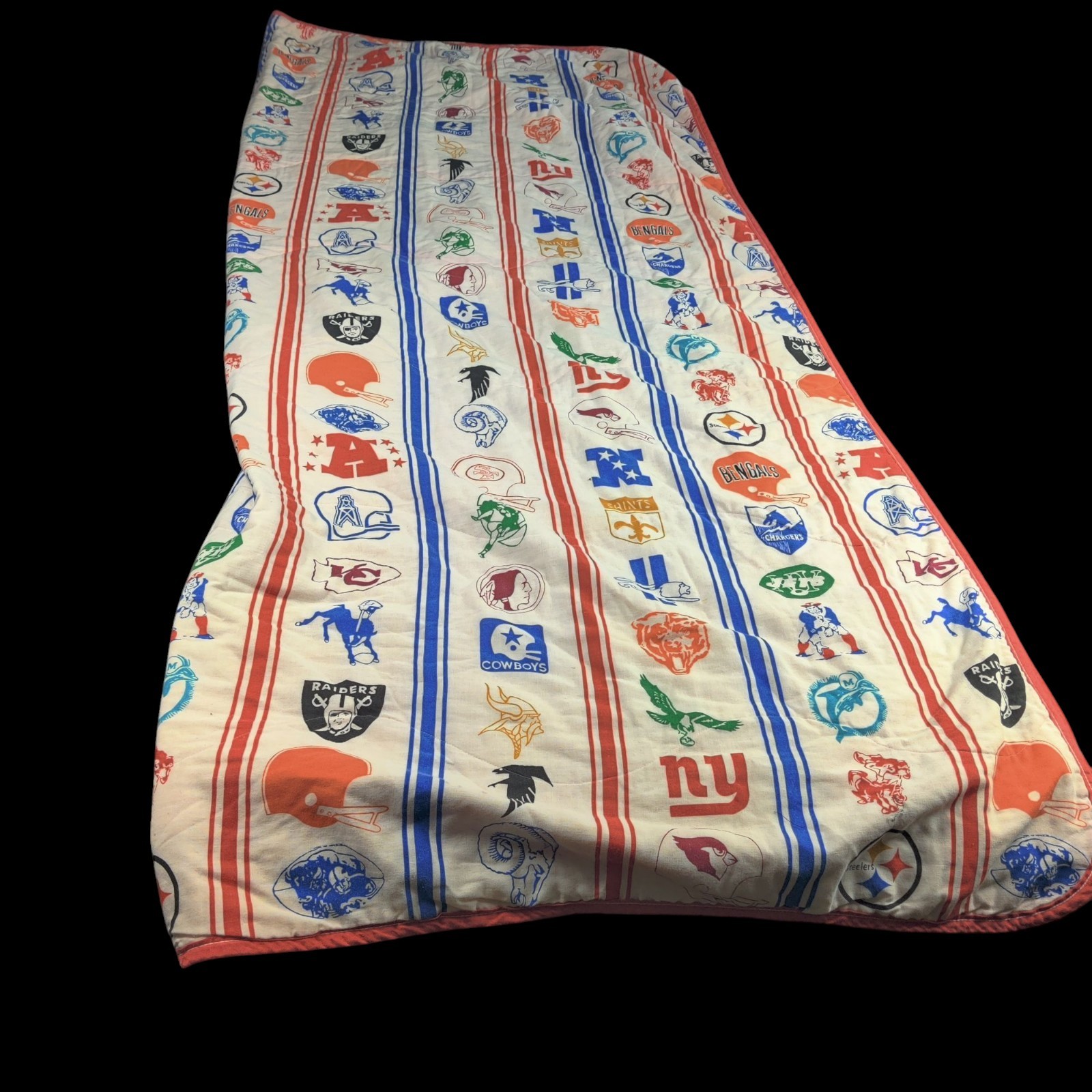 Vtg Bibb Convertible Blanket Sleeping Bag Twin  50 Yard Line 1977 NFL Team