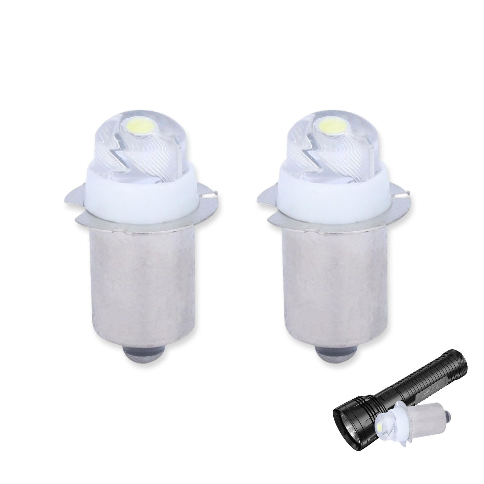 YAFIYGI 2 Pack Flashlight Bulbs 30 Lumen 3-Volt LED 2 Count (Pack of 1), 2pcs YAFIYGI 2 Pack Flashlight Bulbs 30 Lumen 3-Volt LED 2 Count (Pack of 1), 2pcs
