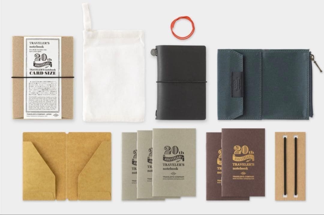 TRAVELERS Notebook Limited Card Size 20th Anniversary Set Black JP NEW