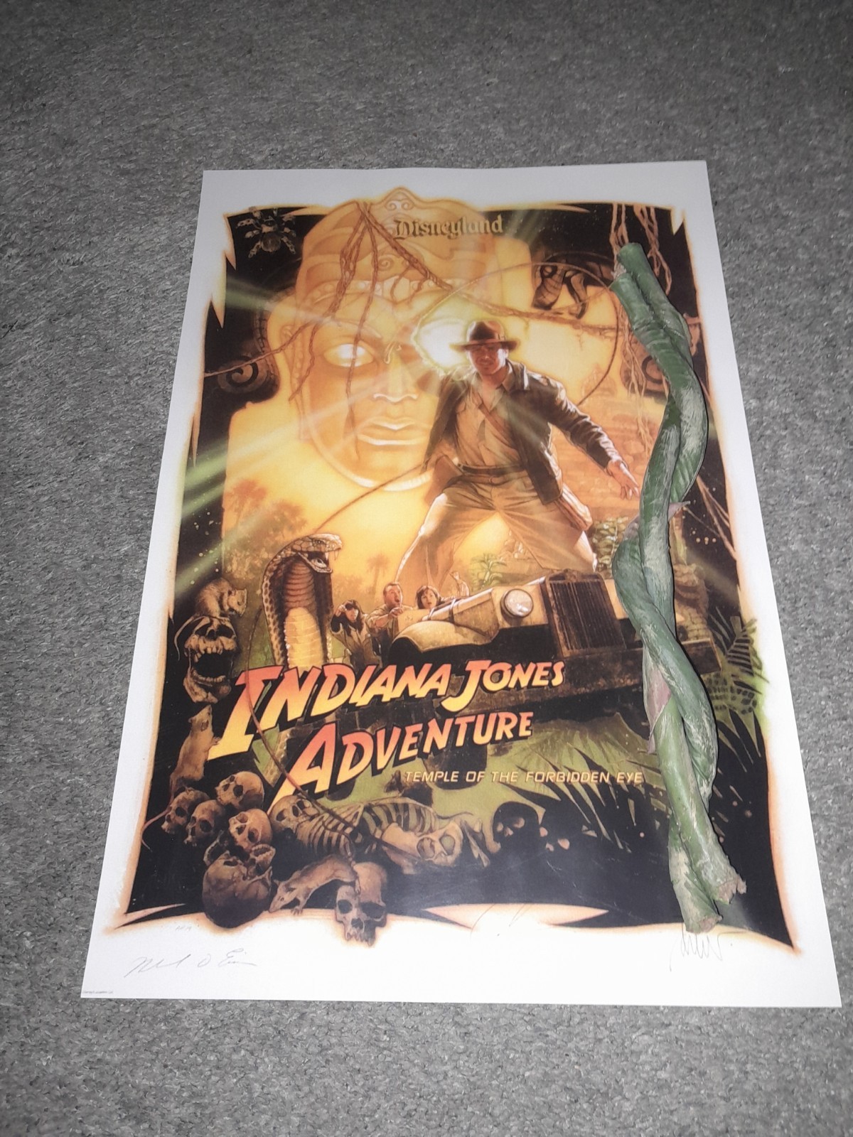 DISNEYLAND INDIANA JONES ADVENTURE PROP VINE & POSTER