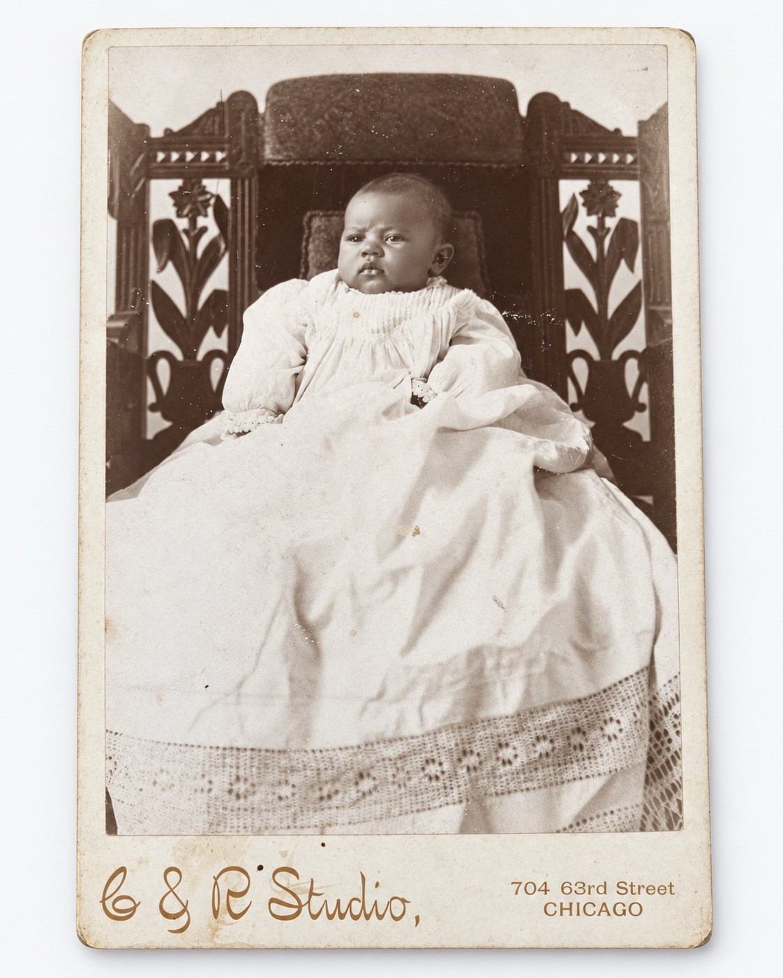 Rare Antique African American Baby Cabinet Card Photo C&R Studio Chicago
