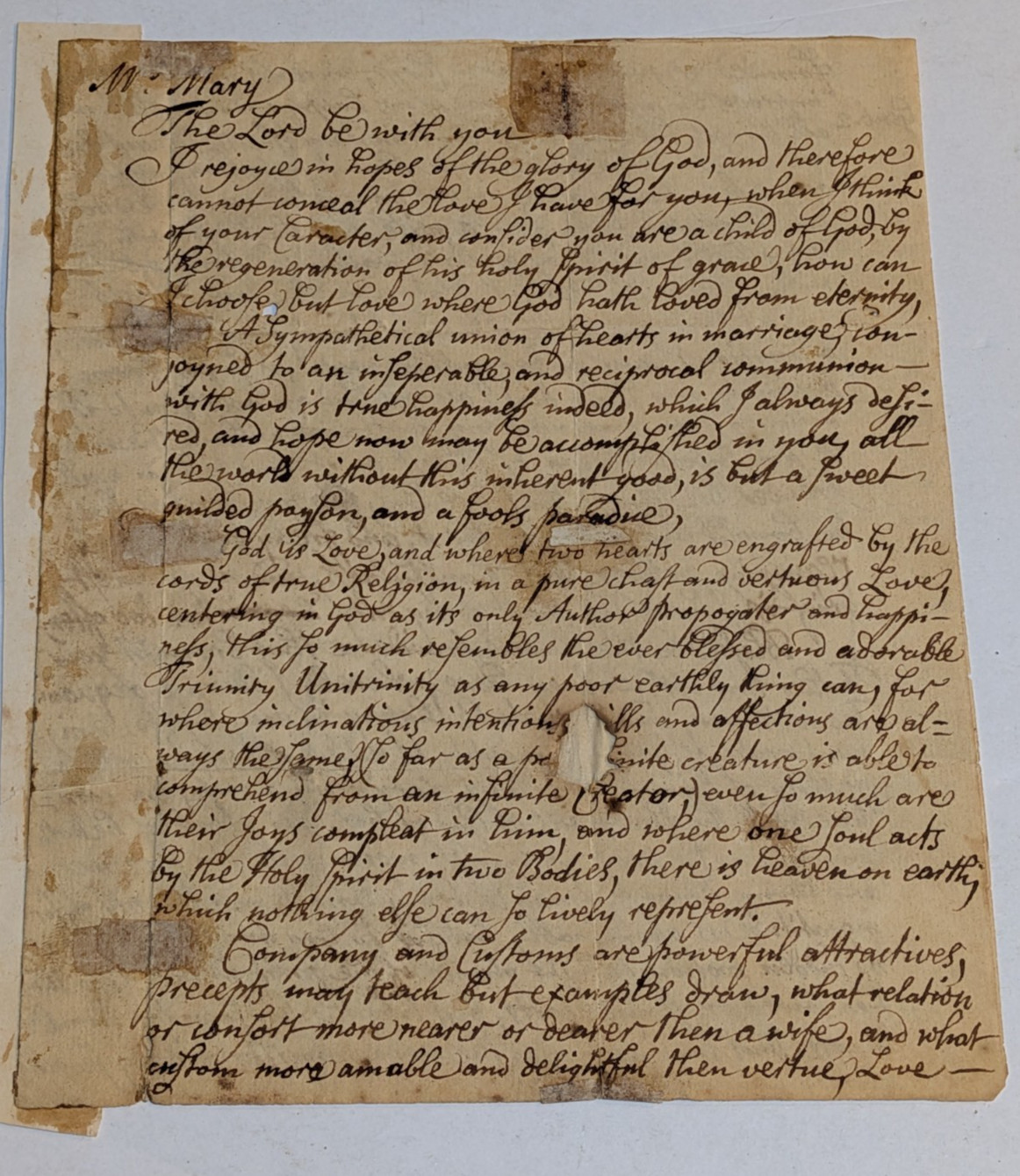 1727/8 Colonial NY–RI 4pp Religious Love Letter William Ball to Mary White