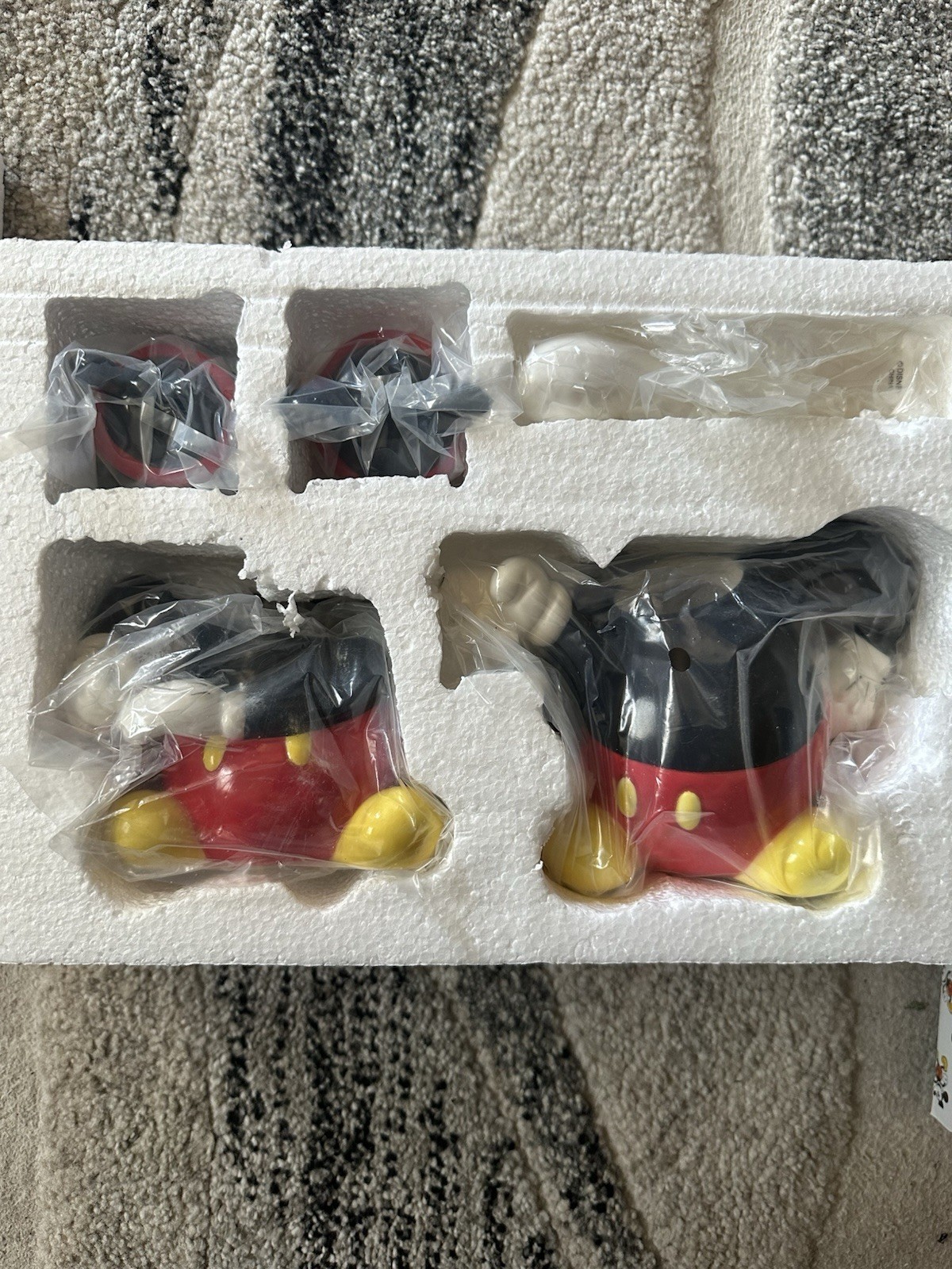 Disney Mickey Mouse Cream And Sugar Set Rare Vintage Full Set Box And Spoon