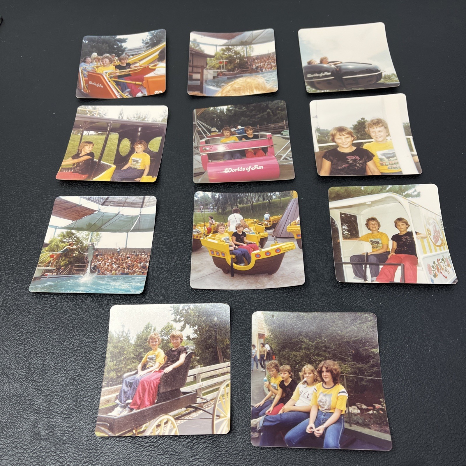 Vintage Worlds of Fun Photo lot Dolphins Flying Dutchman Le Taxi Scramble  1980s