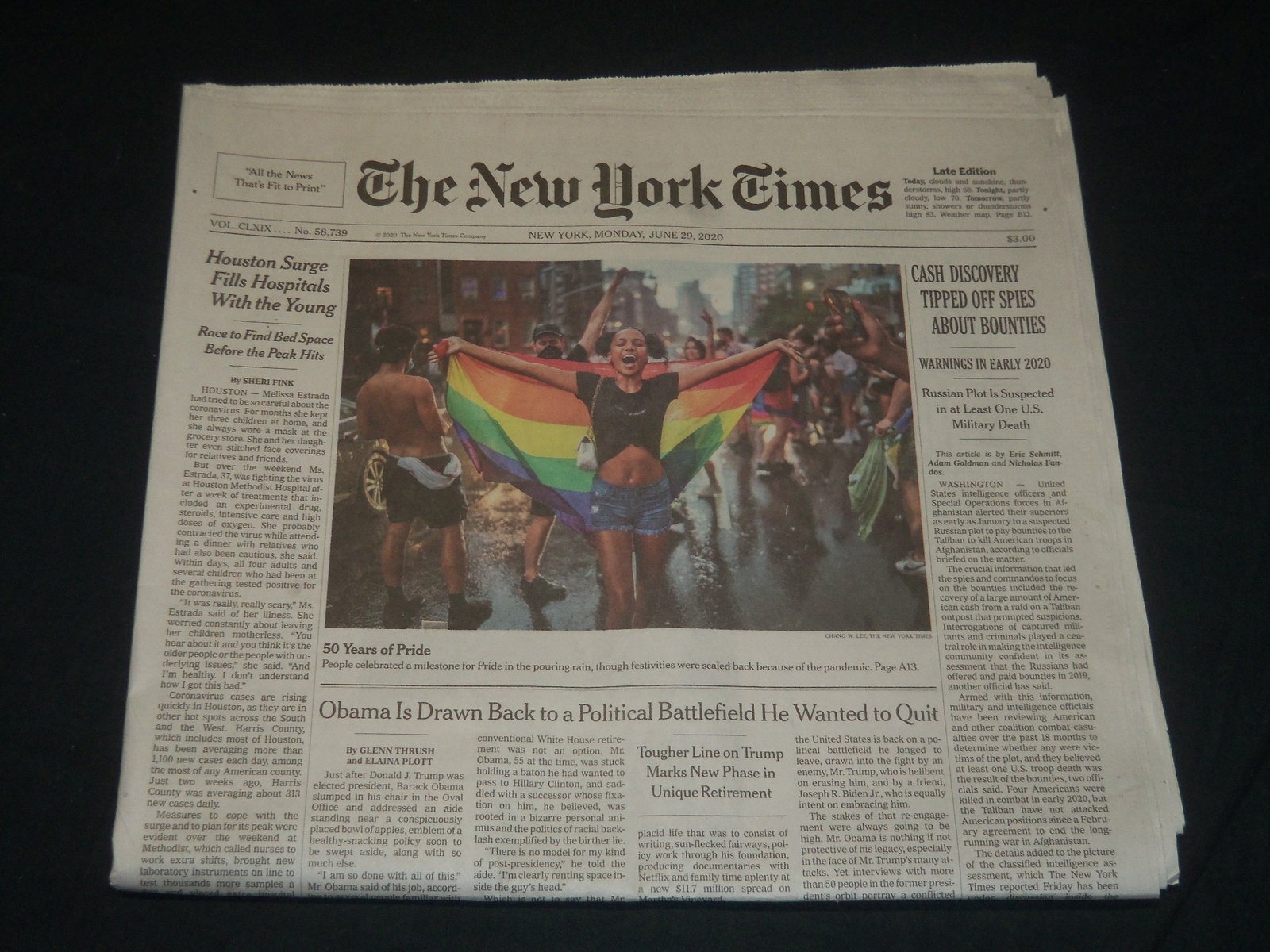 2020 JUNE 29 NEW YORK TIMES - HOUSTON SURGE FILLS HOSPITALS WITH THE YOUNG