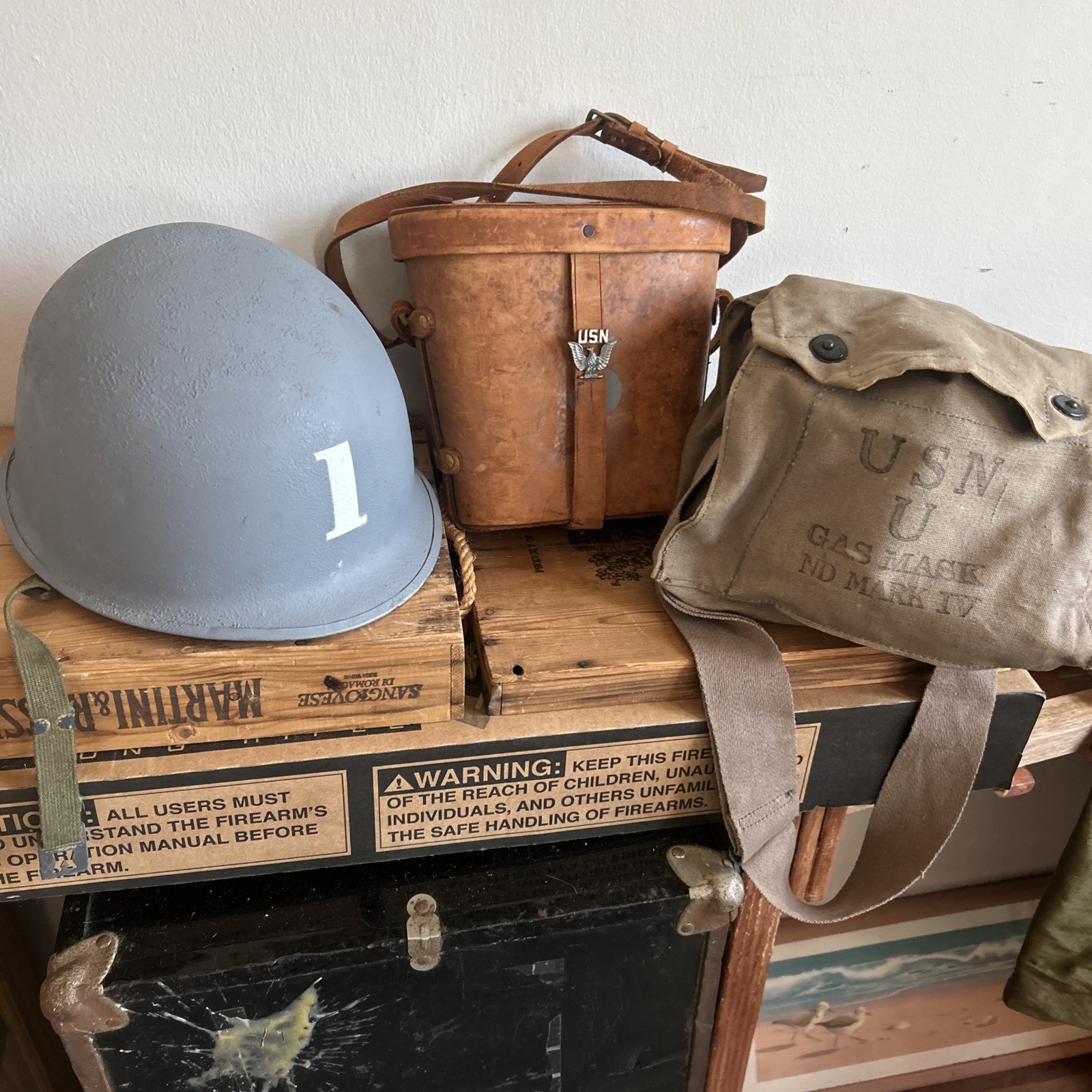 WW2 US NAVY M1 Helmet WW2 Liner WW2 Binoculars WW2 Gas Mask WW2 US NAVY M1 Helmet WW2 Liner WW2 Binoculars WW2 Gas Mask