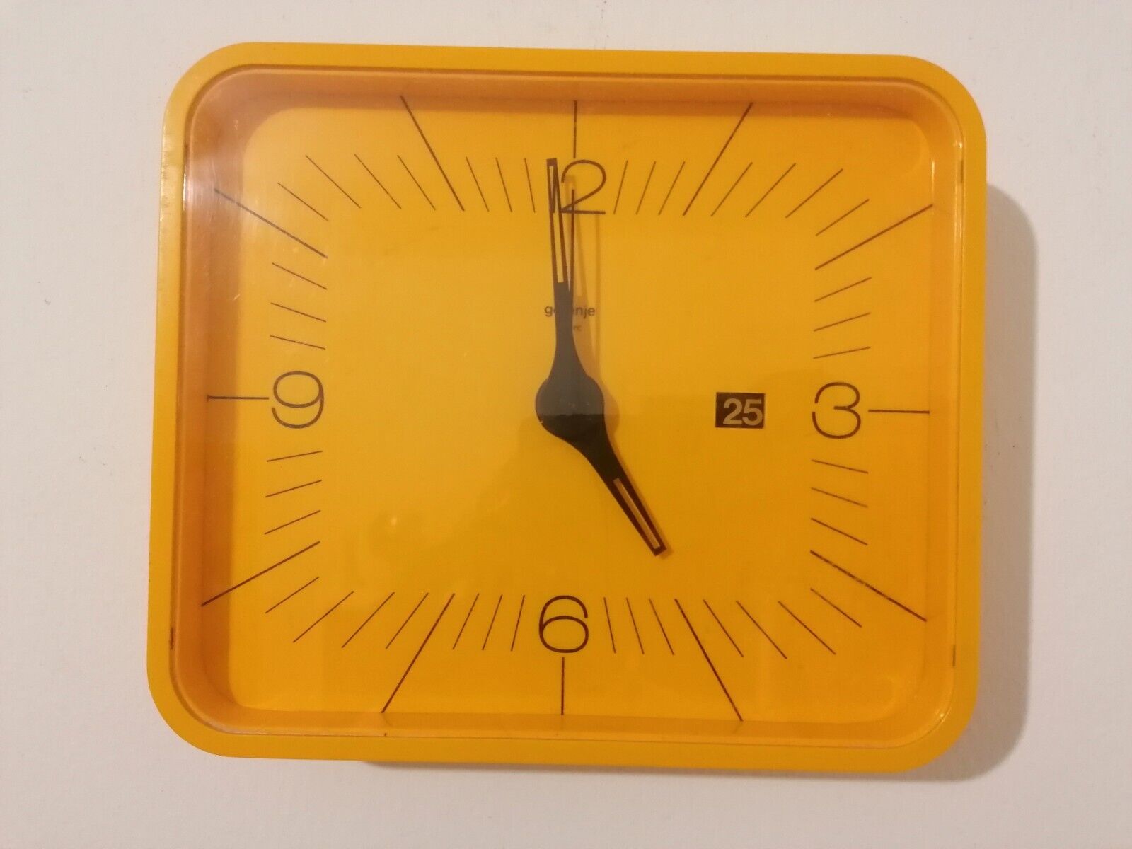 Vintage Space Age Gorenje Yellow Clock