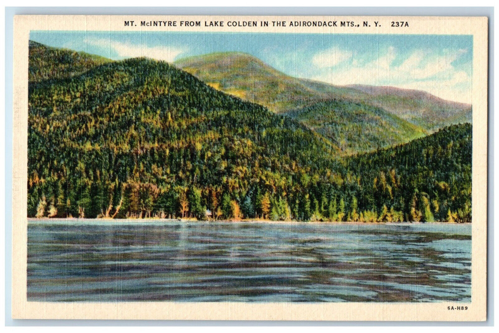 c1940's Mt. Mcintyre Lake Colden Adirondack Mountains New York NY Postcard
