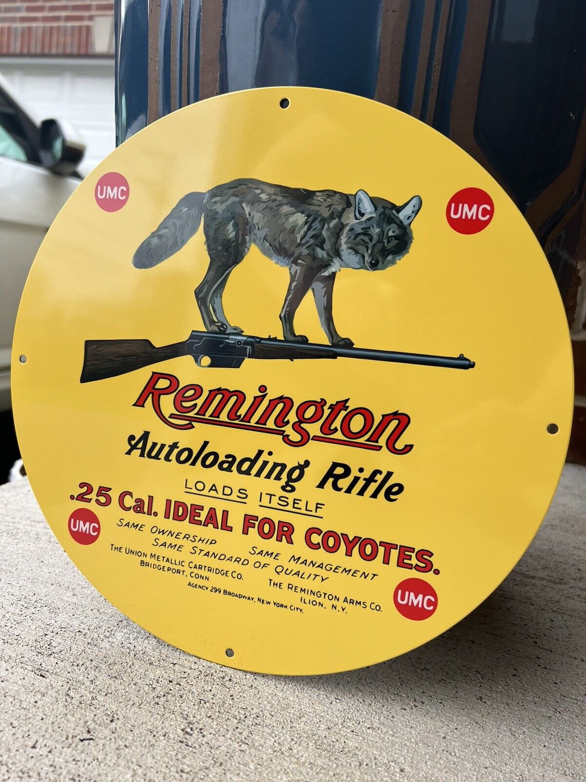 Vintage Style UMC Remington Selfloading Rifle Coyote Metal Heavy Quality Sign