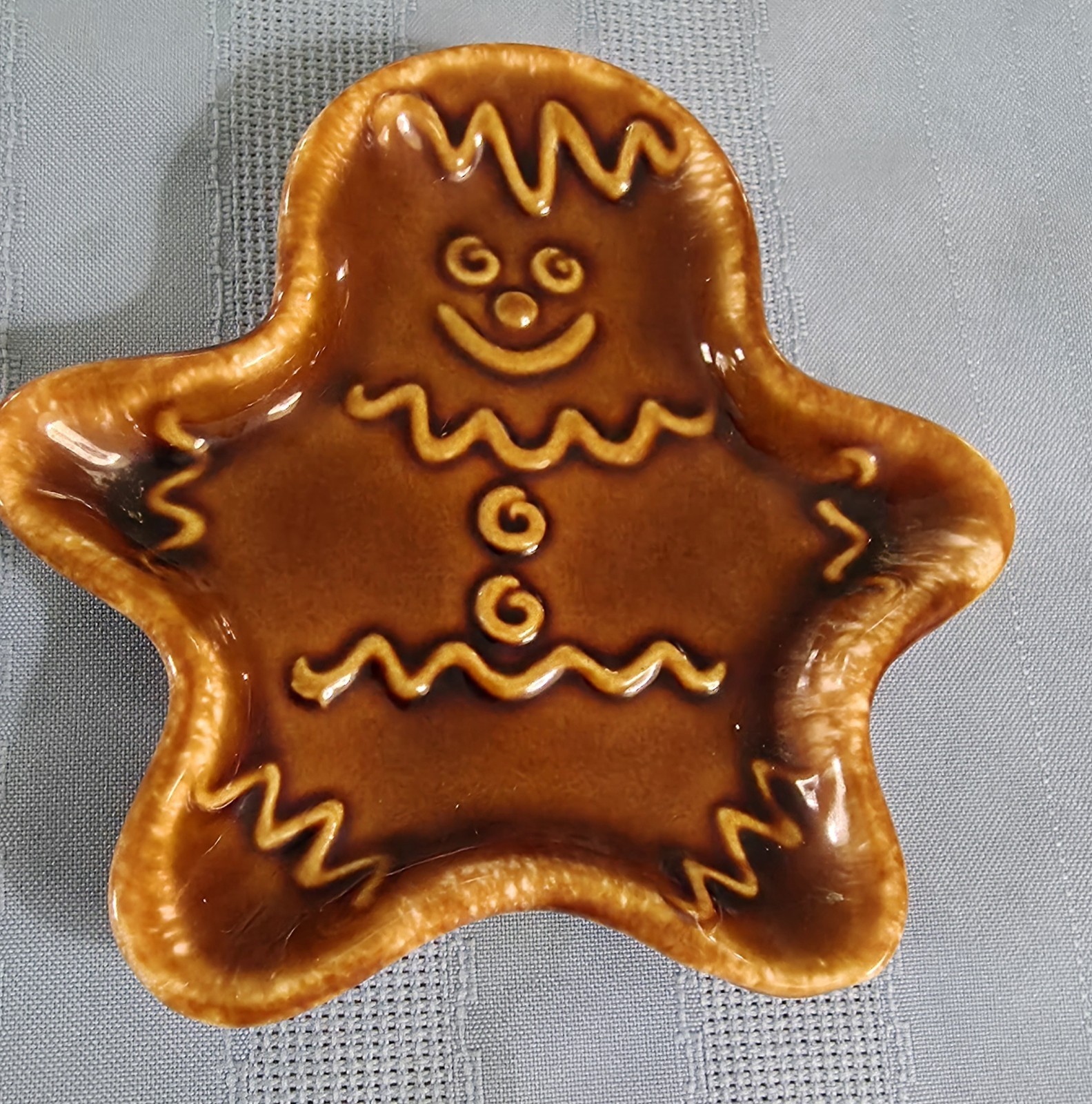 Hull Pottery GINGERBREAD MAN SPOON REST HTF Pottery Glaze Brown -FREE SHIPPING-