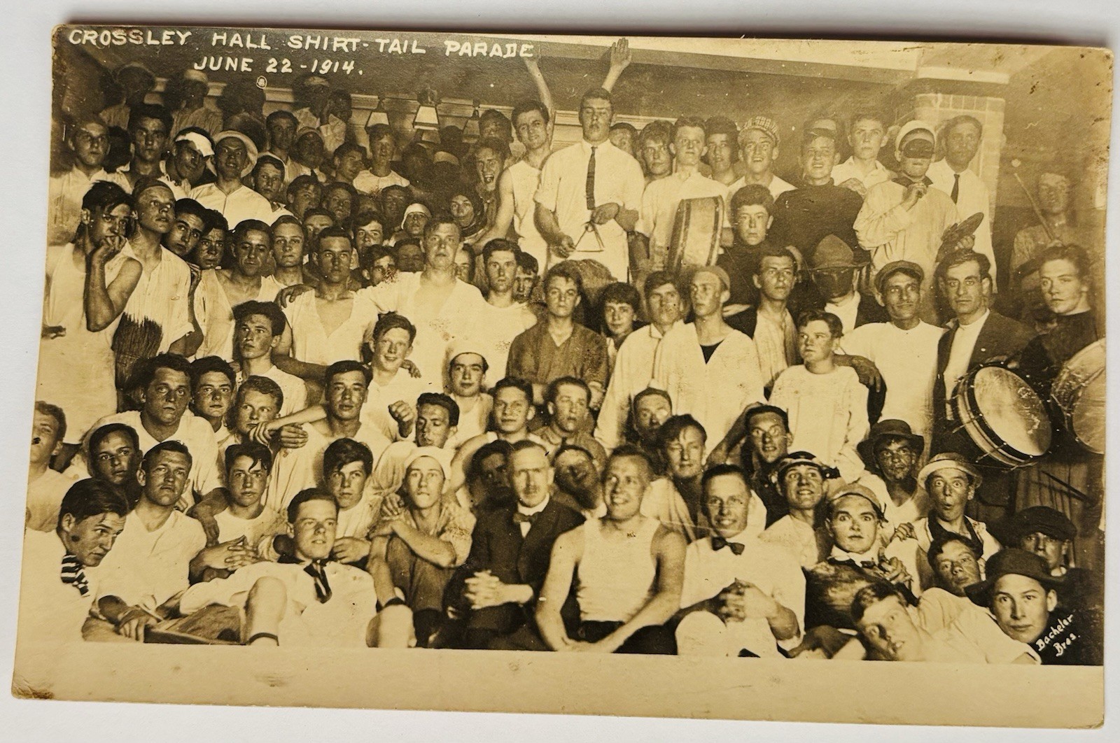 Rare 1914 Northfield, Mt Hermon, Mass. Crossley Hall Shirt-Tail Parade RPPC Rare 1914 Northfield, Mt Hermon, Mass. Crossley Hall Shirt-Tail Parade RPPC