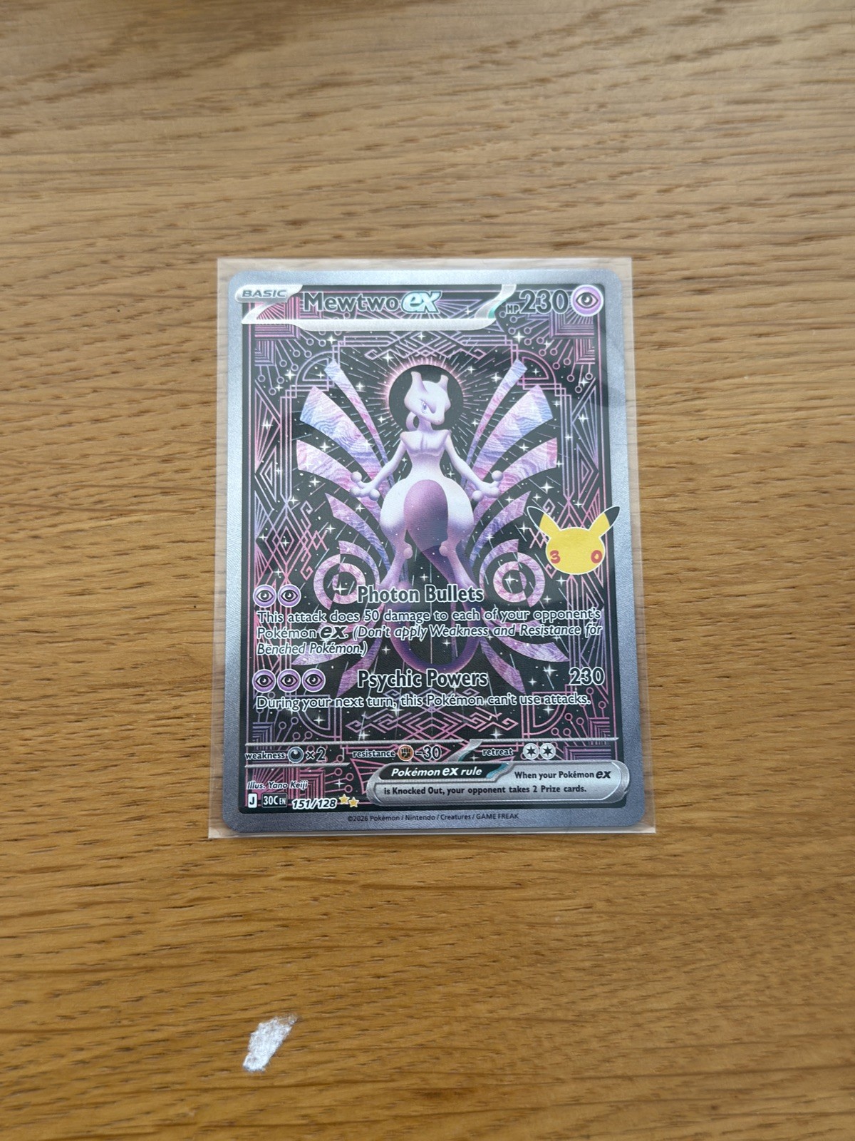 30th Anniversary Celebration Mewtwo EX Special Illustration Rare SIR NM 151/128