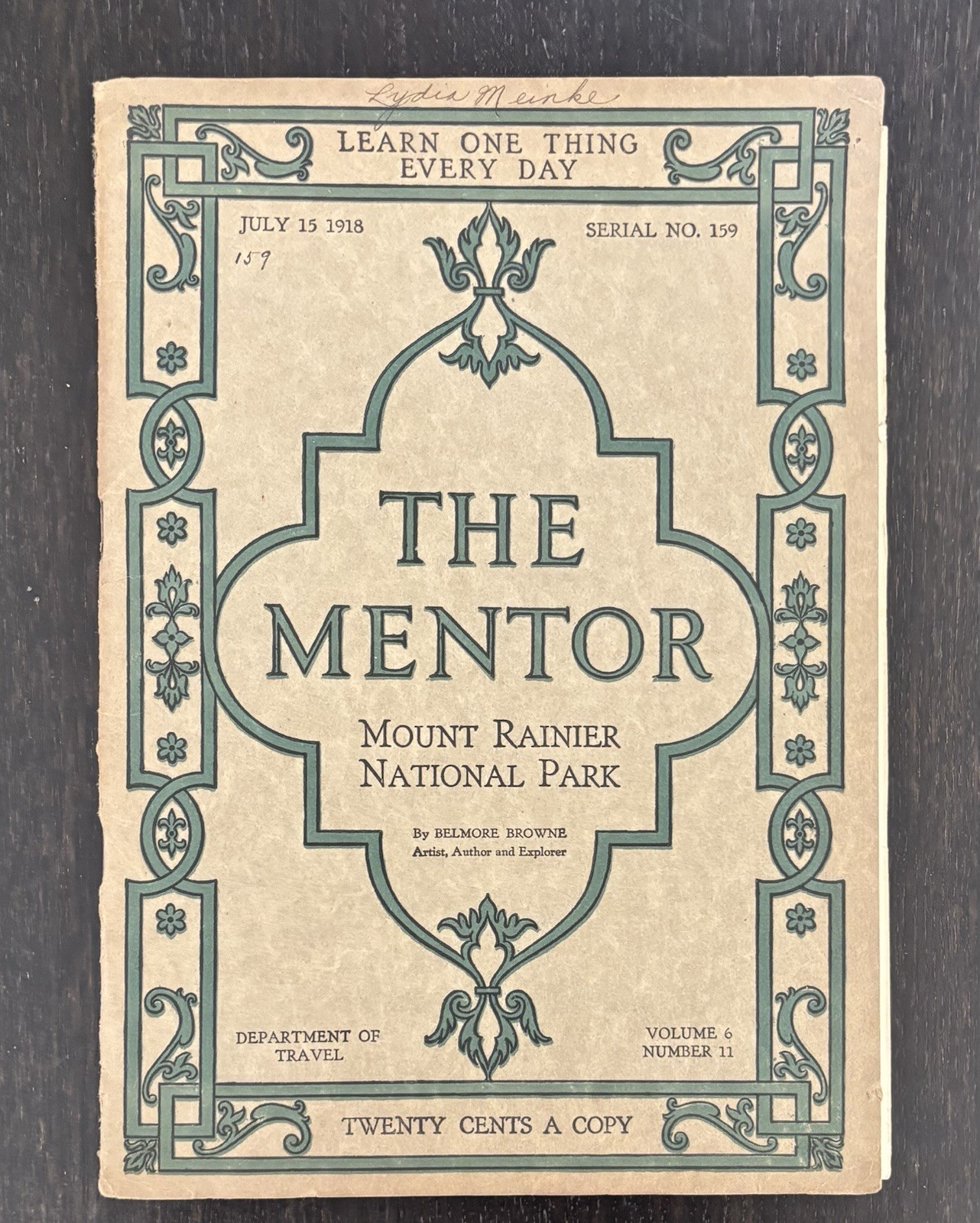 1918 THE MENTOR - MOUNT RAINIER NATIONAL PARK - PHOTOGRAVURES by ASAHEL CURTIS