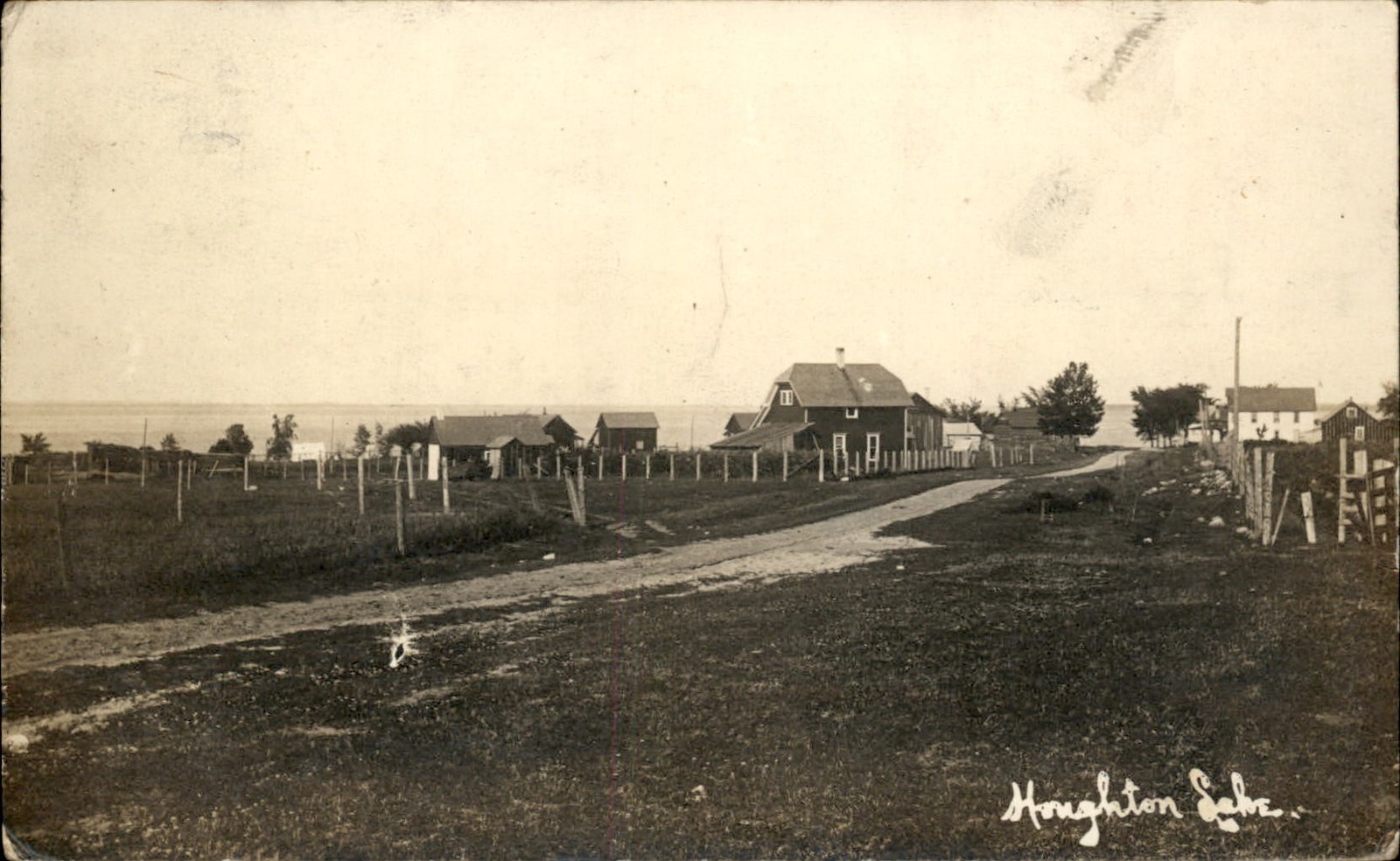 Houghton Lake Michigan MI Homes c1910s Real Photo Vintage Postcard bhn