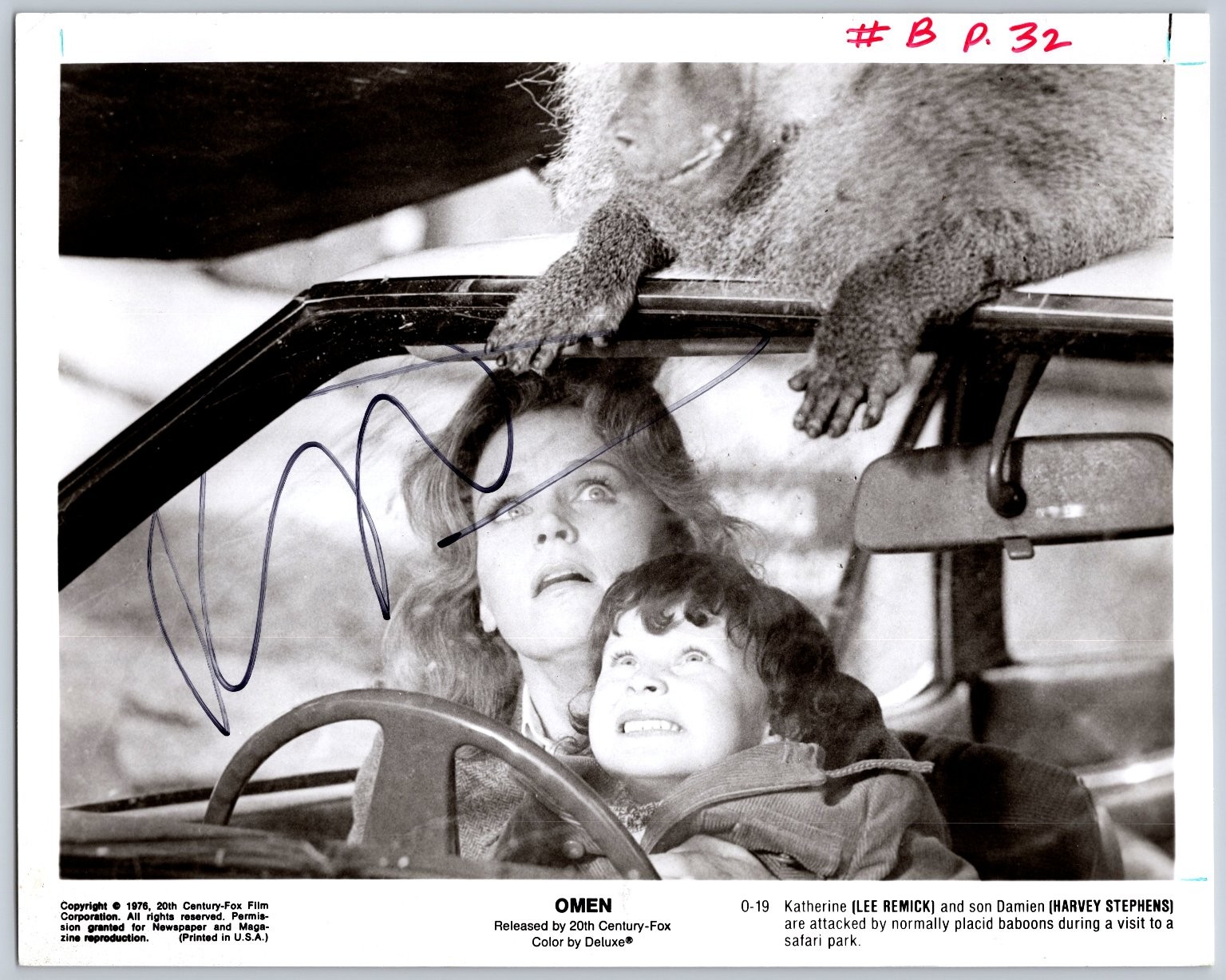 Richard Donner Autograph The Omen 1978 Lee Remick Harvey Stephens Photo
