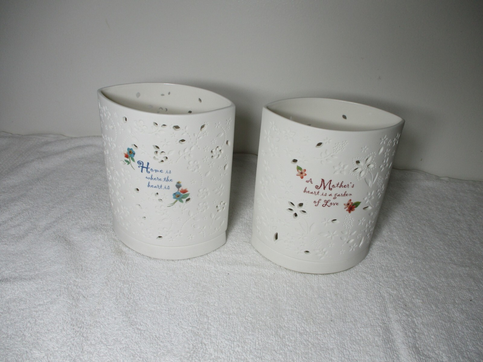 Pavilion Gift Company Fields of Joy  Porcelain Luminary Candle Holder 71024 7102