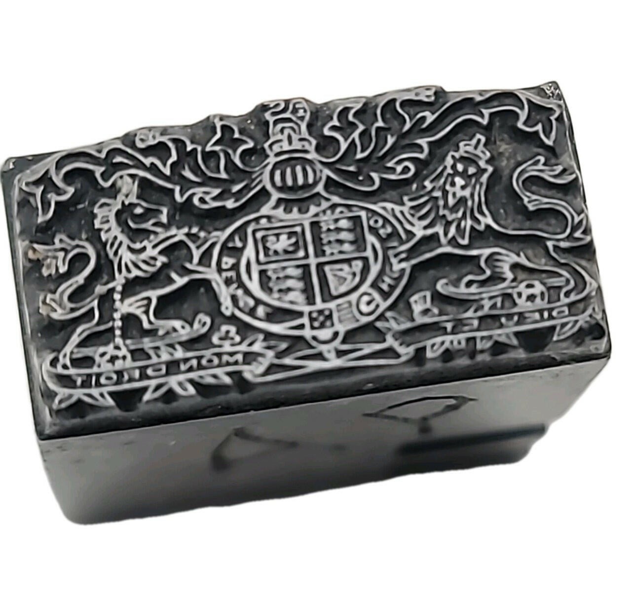 Victorian Queen Victoria British Royal Arms Steel Intaglio Printing Block Die UK