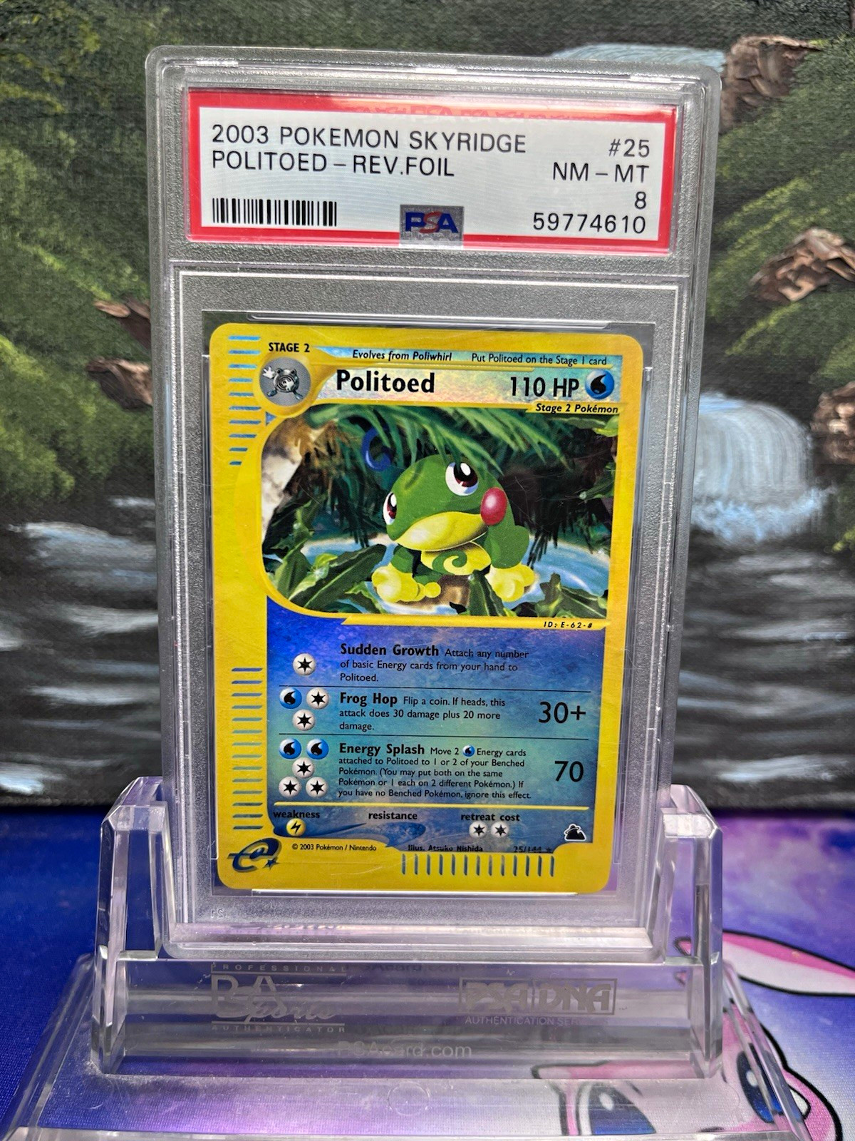 Pokémon Politoed 2003 Skyridge Reverse Foil #25 PSA 8 Graded English