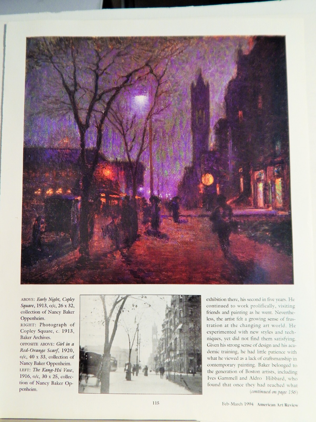 SAMUEL BURTIS BAKER ART PIECES VTG ORIG  1994 ADVERTISEMENT,